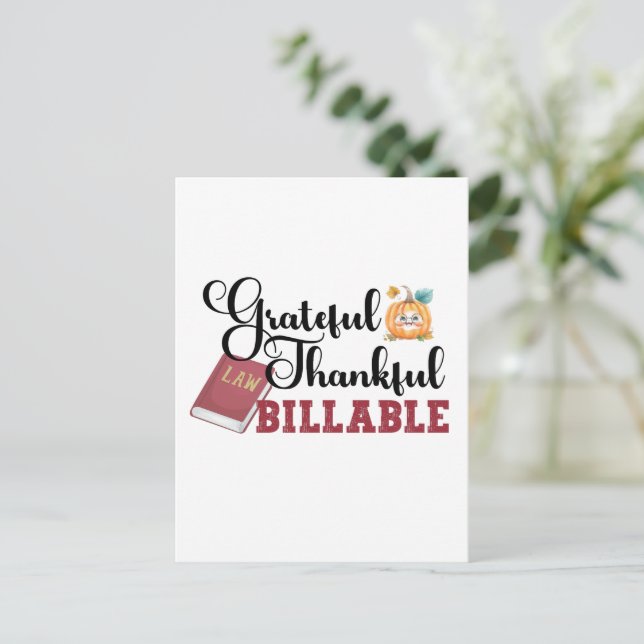 Tack sam Billable - Jurist Thanksgiving Vykort (Stående Fram)