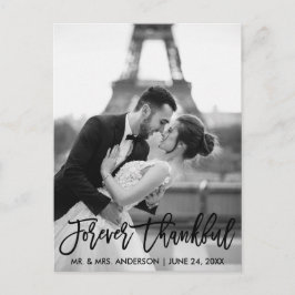 Tack Sam För Evigt Borstskrift Bröllopsfoto Modern Vykort