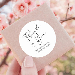 Tack Script Heart Small Business Runt Klistermärke