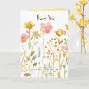 Tack Scripture Thessalonians Wildblommor Kort