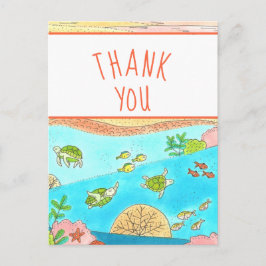 Tack Sea Turtles Art Vykort