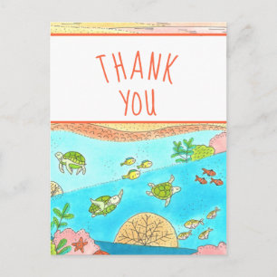 Tack Sea Turtles Art Vykort