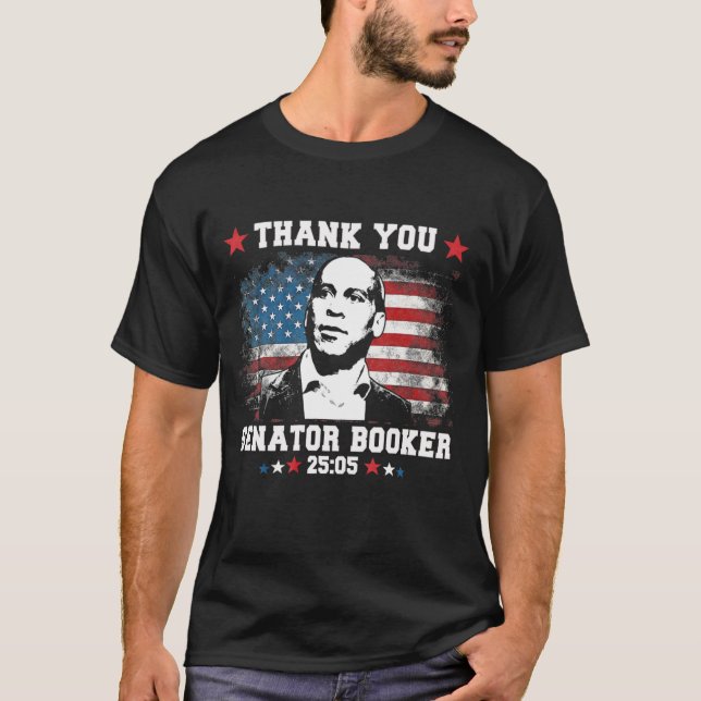 Tack Senator Cory Booker 25 timmar T Shirt (Framsida)