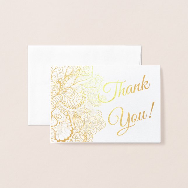 Tack Sentiments Foil Lacy Filigree Folierat Kort (Framsida med kuvert)