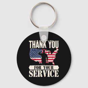 Tack Service Veteran America Patriot Military Nyckelring