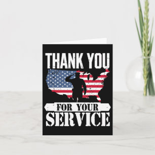 Tack Service Veteran Salute Patriot Military Kort