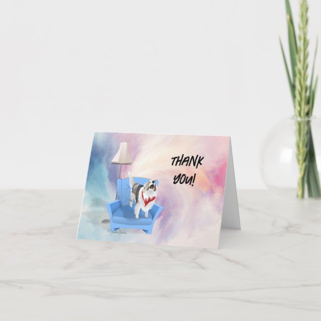 Tack Sheltie Hund Helgkort (Framsida)