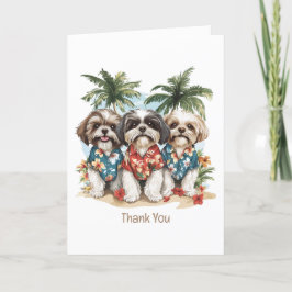 Tack Shih Tzu Hundar Wearing Hawaiian Shirts Kort