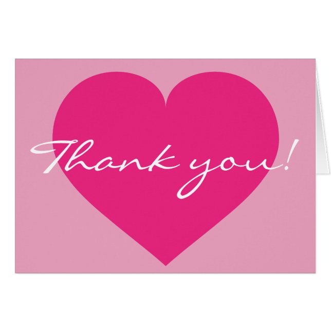 Tack Shock rosa Heart Hälsningskort (Framsidan Horizontal)