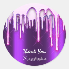 Tack Shopping Helgdagar Rosa Drives Lila Runt Klistermärke