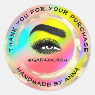 Tack Shopping Makeup Artist Lash Holophy Runt Klistermärke