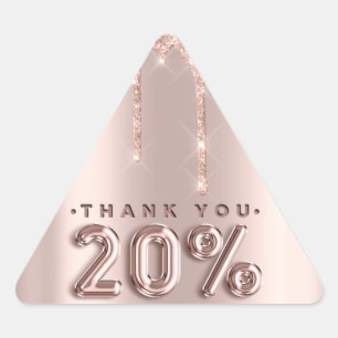 Tack Shopping Ro-enheter 20%av triangel Triangelformat Klistermärke