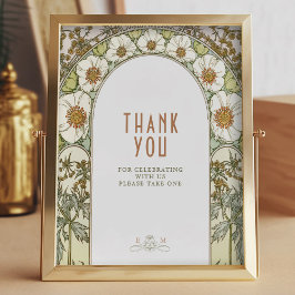 Tack Sign Guests Vintage Art nouveau av Mucha Poster