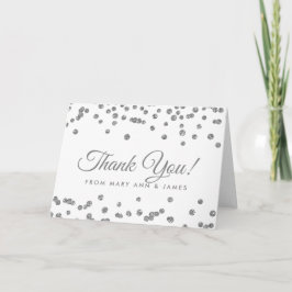 "Tack" Silver Faux Glitter Confetti White Tack Kort