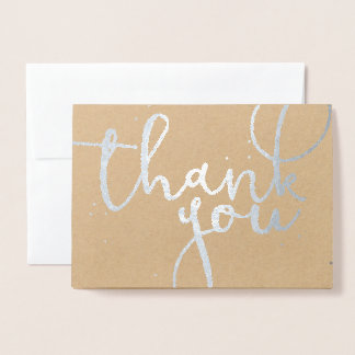 Tack Silver Folierat Kort