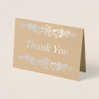 Tack Silver Folierat Kort