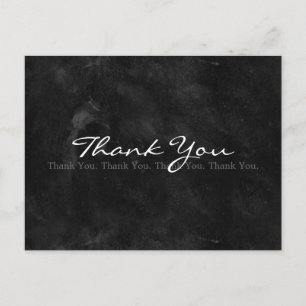 Tack Simple Black and White Blackboard Vykort