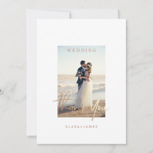 tack Simple Script Bröllop Beach Photo Card Inbjudningar