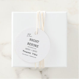 Tack Simple White kvällen före Bröllop Gåvor Etiketter