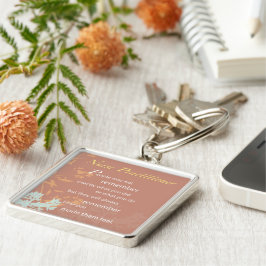 Tack, sjuksköterska, Brown Fyrkantig Silverfärgad Nyckelring