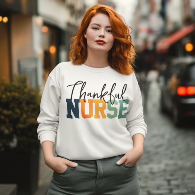 Tack, sjuksköterska, tröja, Thanksgiving T Shirt (thankful nurse, nurse sweatshirt, thanksgiving sweatshirt, fall colors, fall season, autumn shirt)