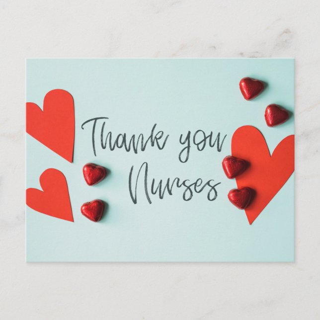 Tack, sjuksköterska vykort (Framsida)