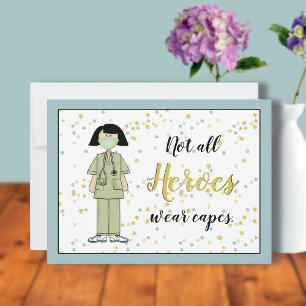 Tack - sjuksköterskekort - platta kort