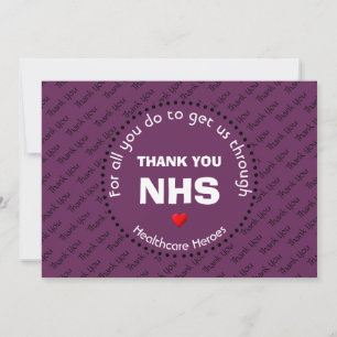 Tack sjuksköterskor NHS Healthcare Heroes GRAPE Kort