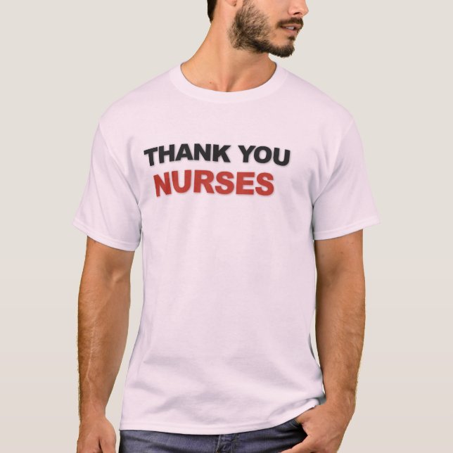 Tack Sjuksköterskor Tacksamhet Typography Design T Shirt (Framsida)