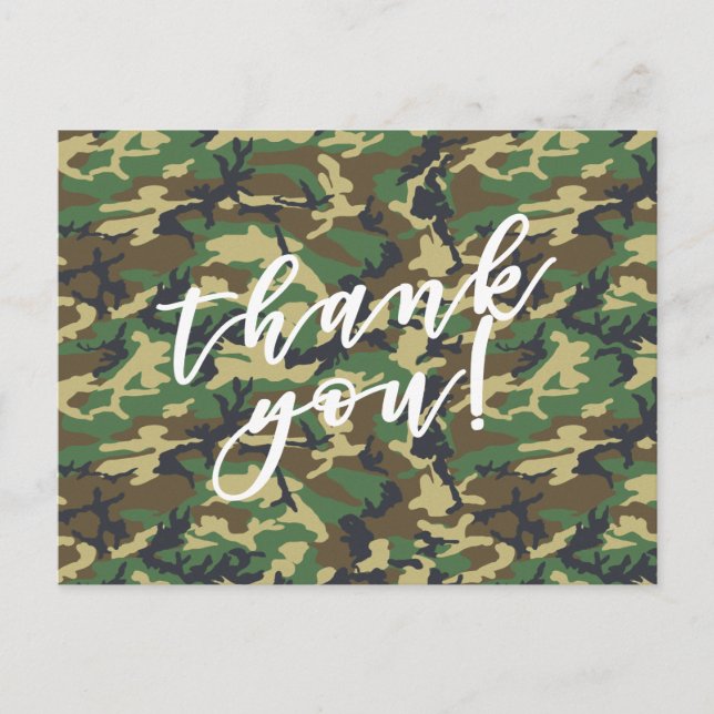 Tack! Skogsmarksmil Camouflage Print Vykort (Framsida)