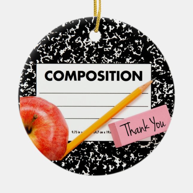 Tack skolar tema julgransprydnad keramik (Framsidan)