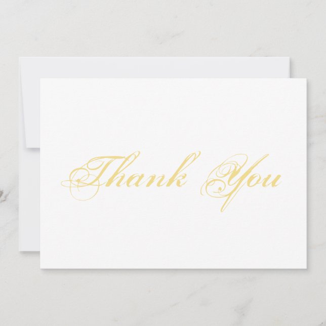 Tack-skriptkort för ljusa guld-vita eleganter (Framsida)