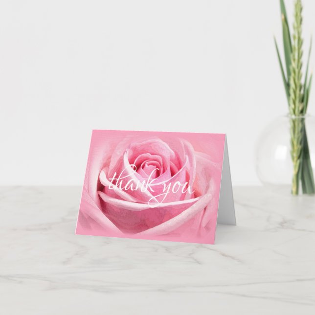Tack Skriptmall Vattenfärg Ros Blomma Kort (Framsida)