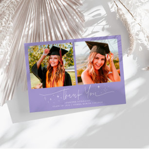 Tack Skriptstjärnor Lilac Grad Flerfoto Meddelande