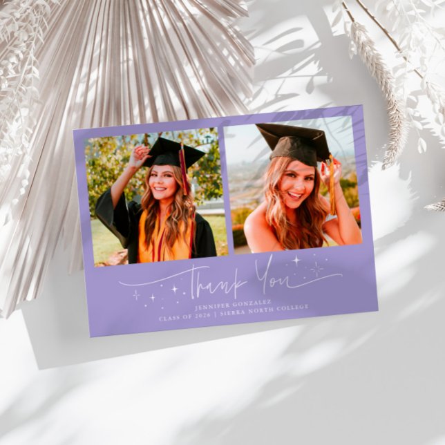 Tack Skriptstjärnor Lilac Grad Flerfoto Meddelande (Skapare uppladdad)