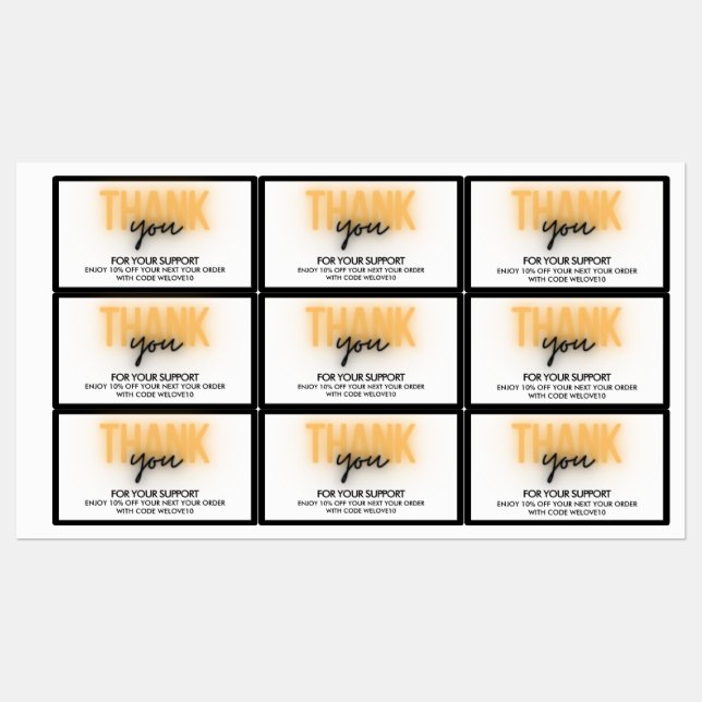 Tack Small Business Rabattkod Klistermärke (Ark)