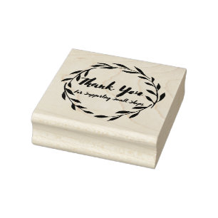 Tack Small Business Rubber and Wood Frimärke Stämpel