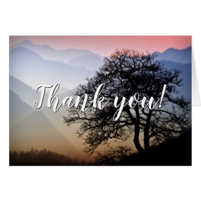 Tack Smoky Mountain Sunset Blue Ridge Parkway OBS Kort (Framsidan Horizontal)