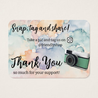 Tack Snap, Tag & Share Social Media-kort Visitkort