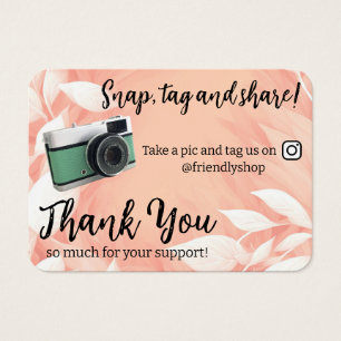 Tack Snap, Tag & Share Social Media-kort Visitkort