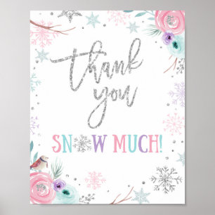 Tack Snö Much Winter Onederland Birthday Poster