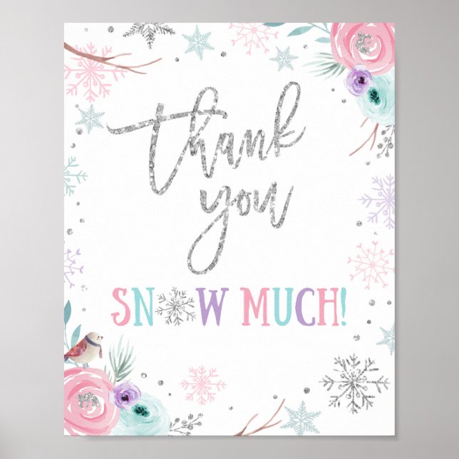 Tack Snö Much Winter Onederland Birthday Poster (Framsidan)