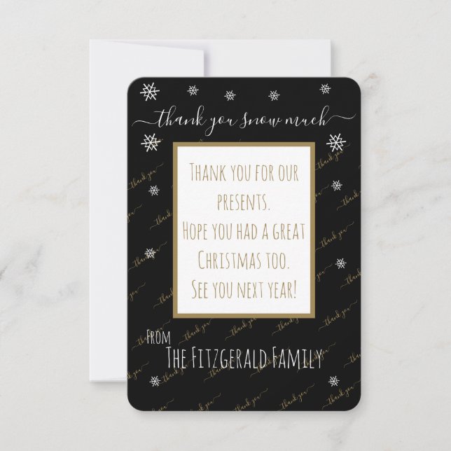 Tack Snö Mycket Personlig för julens Anpassningsba (Framsida)