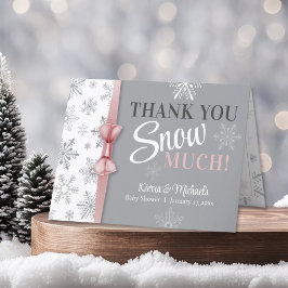 Tack SNÖ Mycket Rosa Snowflake Baby Shower