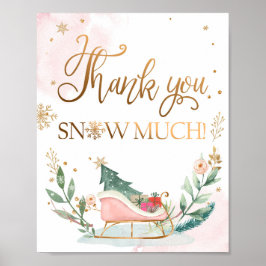 Tack Snö mycket Underteckna Sleigh Girl Birthday Poster