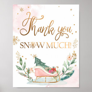 Tack Snö mycket Underteckna Sleigh Girl Birthday Poster