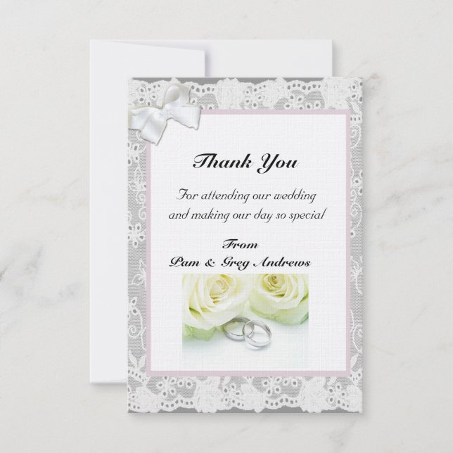 Tack, snöre Bröllop Inbjudningar (Framsida)