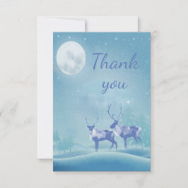 Tack Snowy jul Reindeer Animal Art