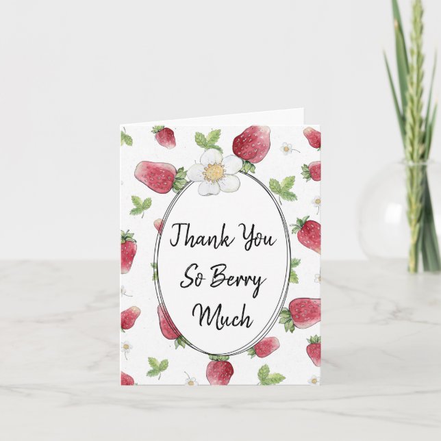 Tack So Berry Münch Strawberry Card Kort (Framsida)