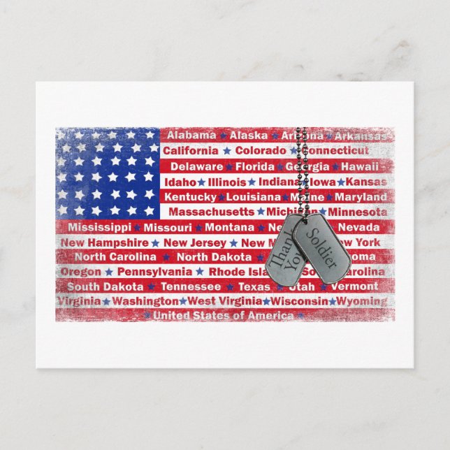 Tack Soldier Hundbrickors Vykort (Framsida)